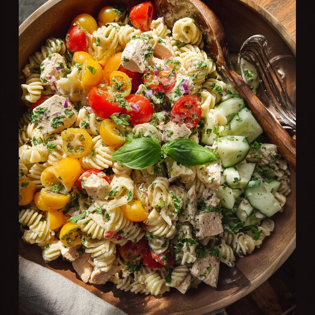Chicken Pasta Salad: Zesty Lemon Herb Dressing - Image 1