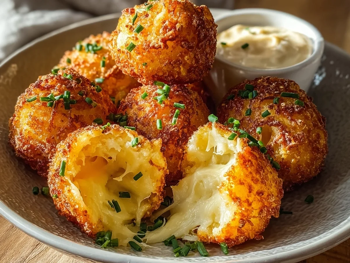 Air Fryer Cheesy Mashed Potato Balls: Crispy Bites - Image 1
