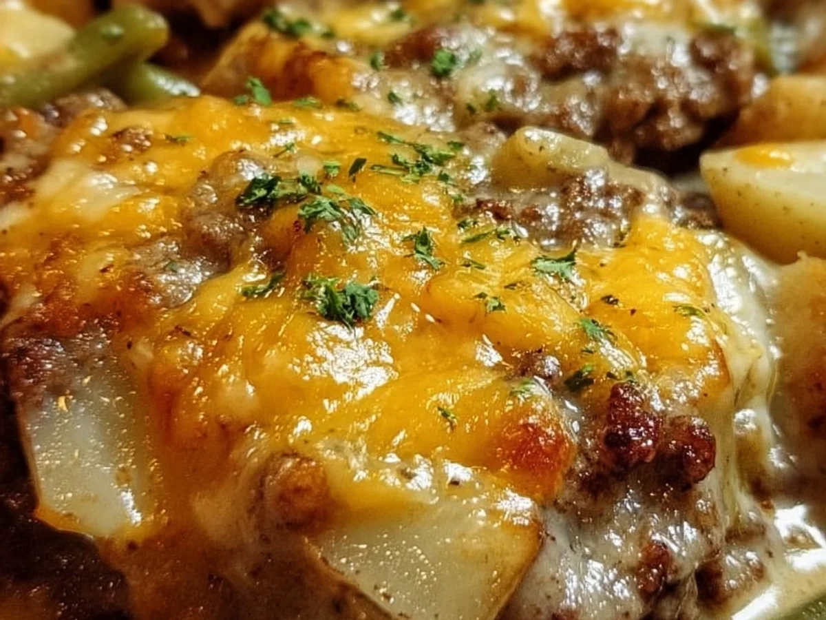 Amish Hamburger Steak Bake: Hearty Comfort Dinner - Image 1