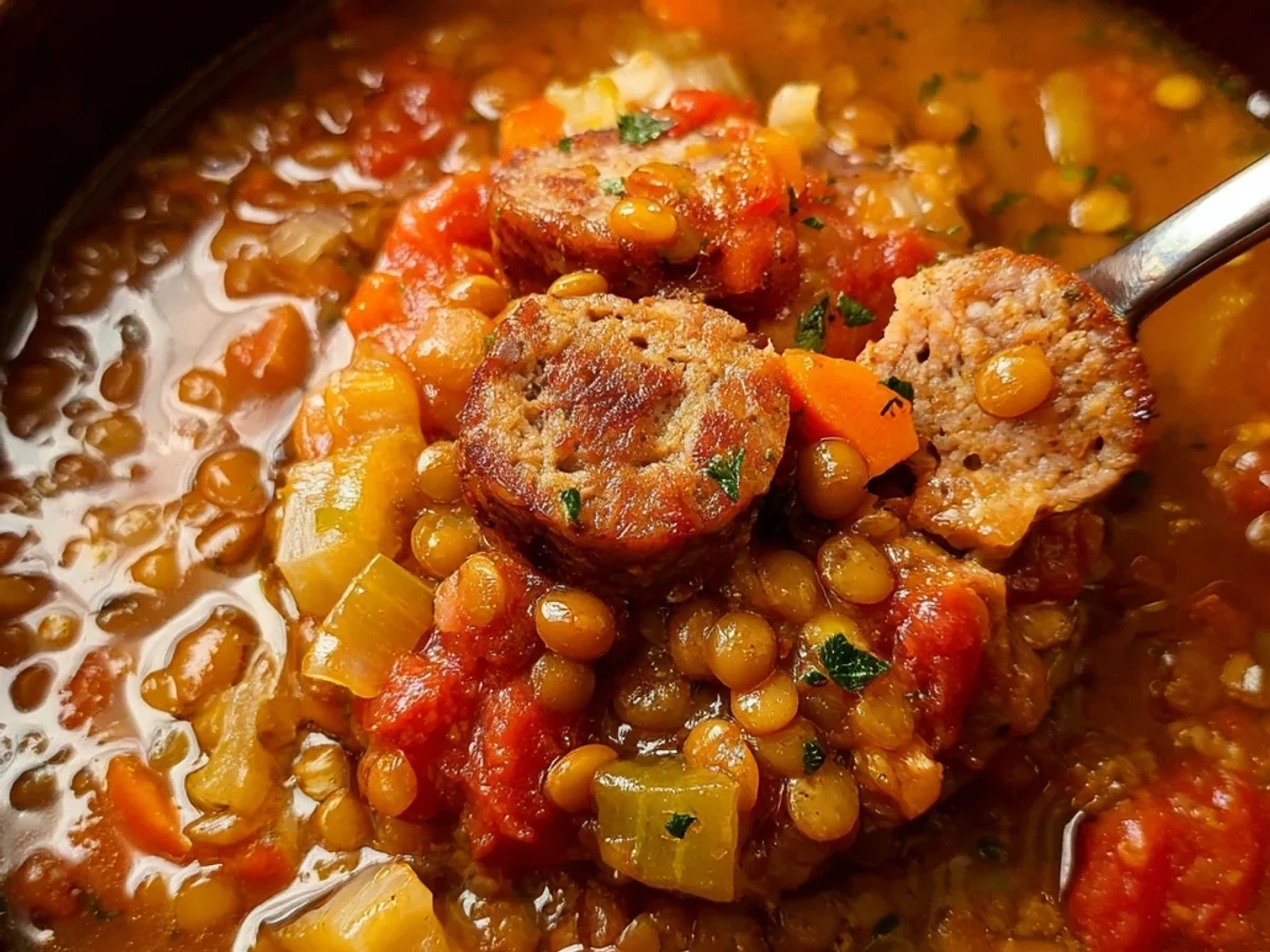 Beef Sausage & Lentil Slow Cooker Soup - Image 1