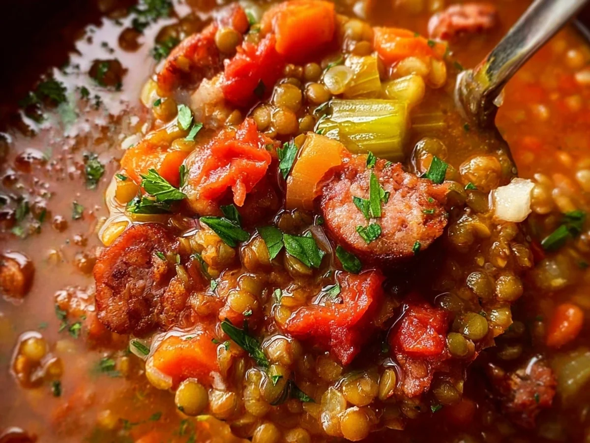 Beef Sausage & Lentil Slow Cooker Soup - Image 2