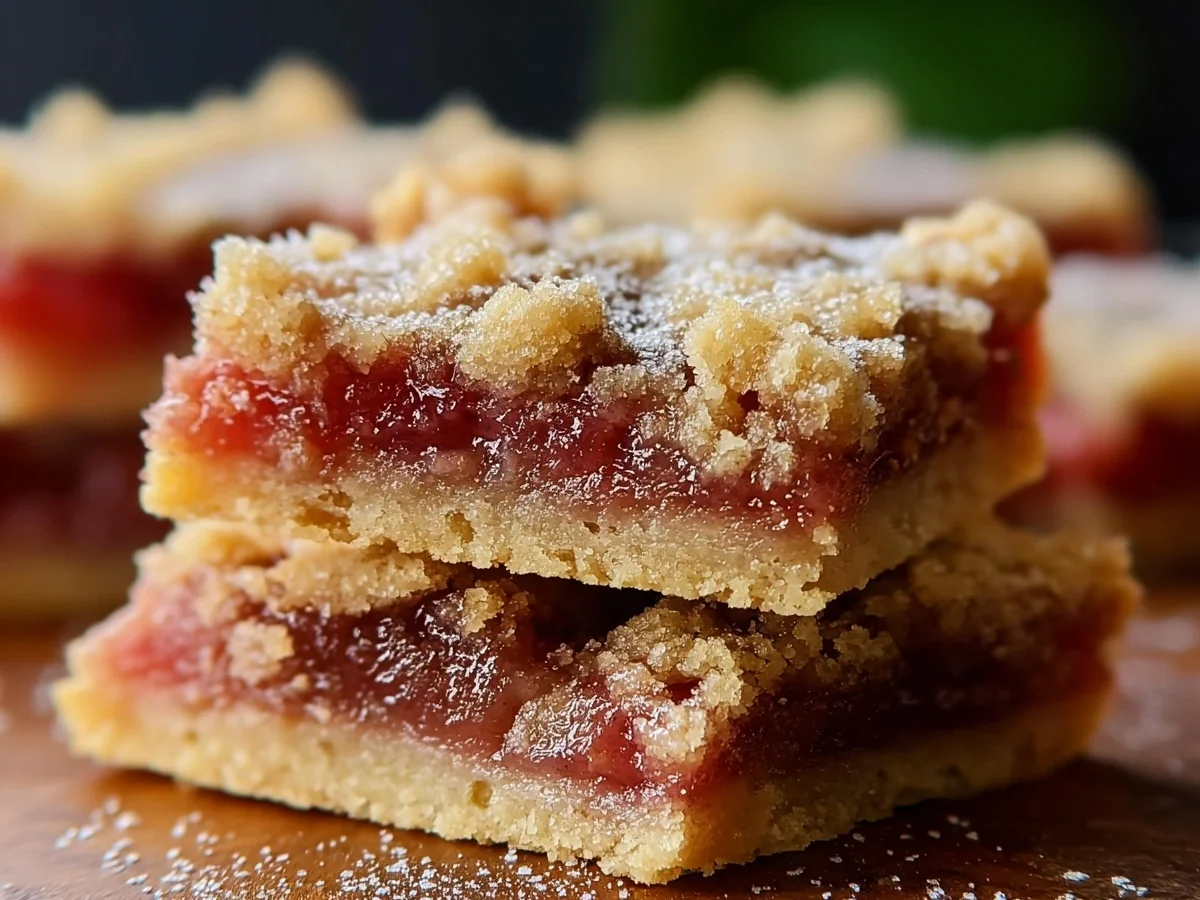 Buttery Rhubarb Shortbread Bars with Crumb Topping - Image 1