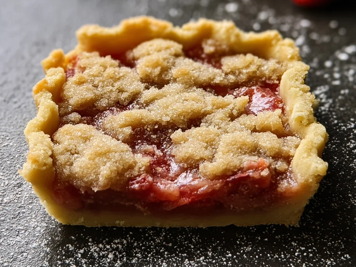 Buttery Rhubarb Shortbread Bars with Crumb Topping - Image 2