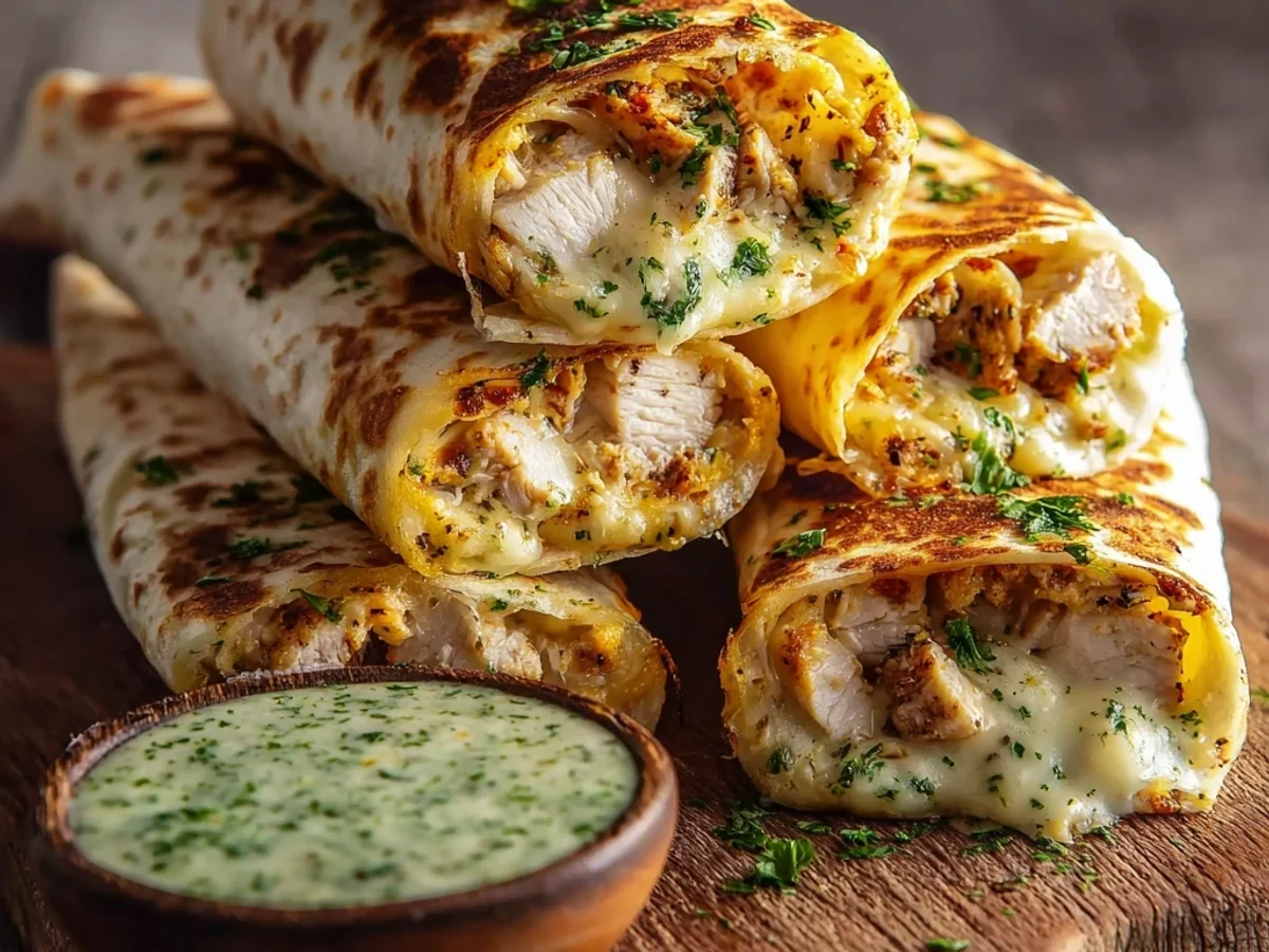 Cheesy Garlic Chicken Wraps - Quick & Melty Comfort Food - Image 2