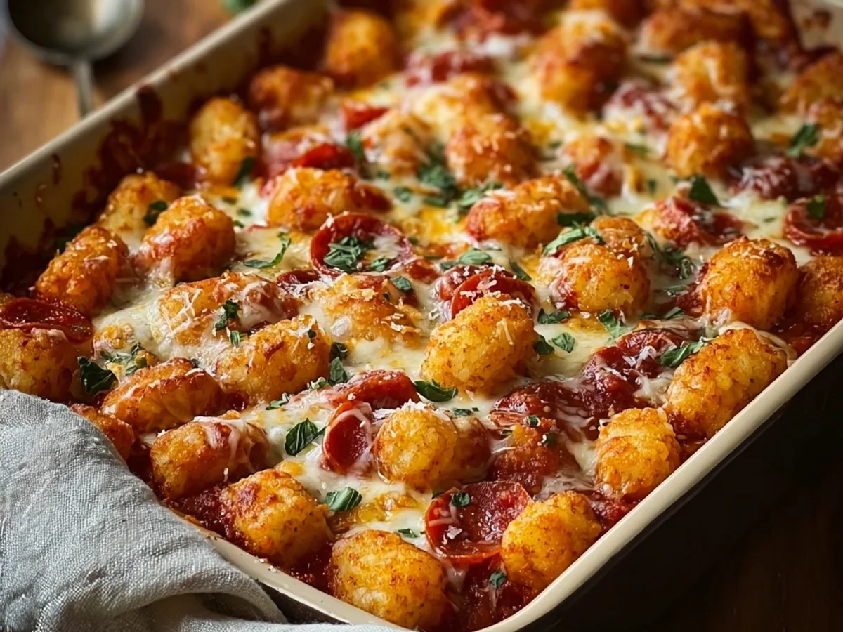 Cheesy Pizza Tot Casserole: Simple Weeknight Comfort - Image 1