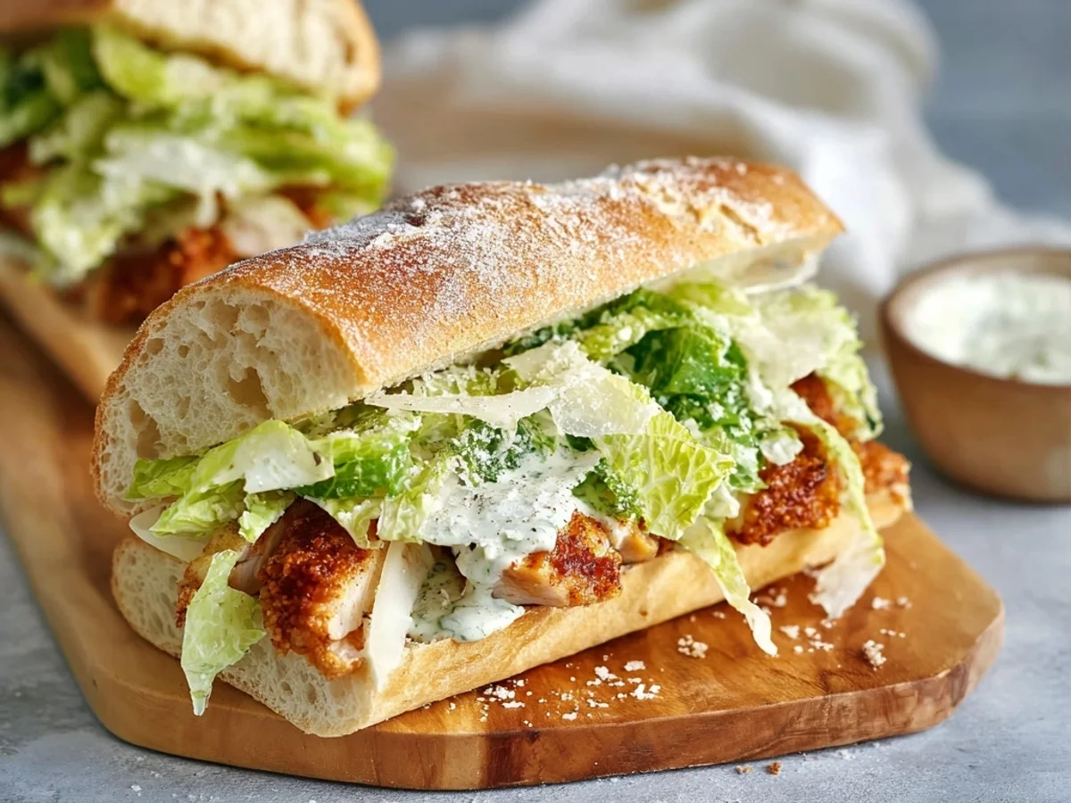Chicken Caesar Sandwich: Creamy, Tangy, Crunchy Bliss - Image 1