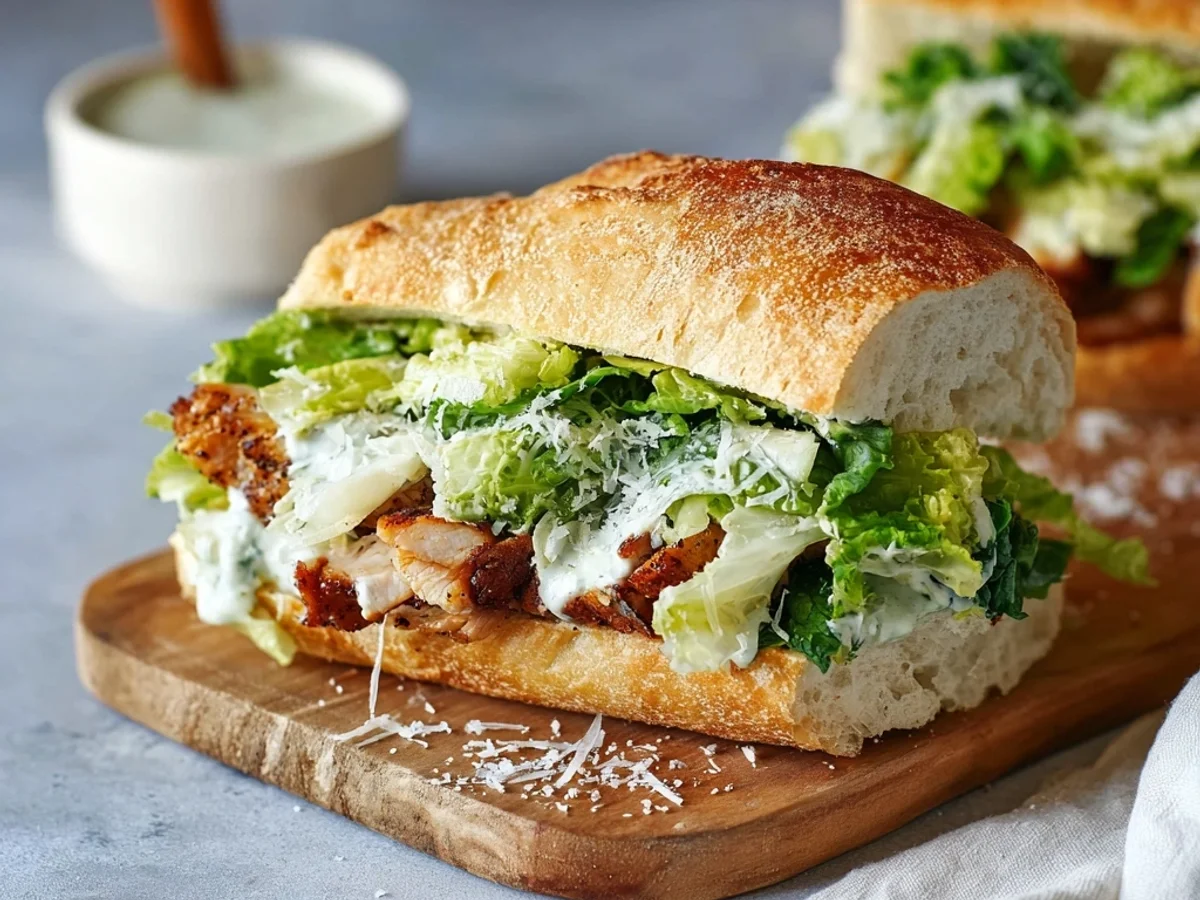 Chicken Caesar Sandwich: Creamy, Tangy, Crunchy Bliss - Image 2