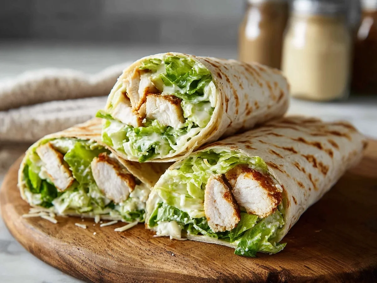 Chicken Caesar Wraps: Quick High Protein Meal - Image 1