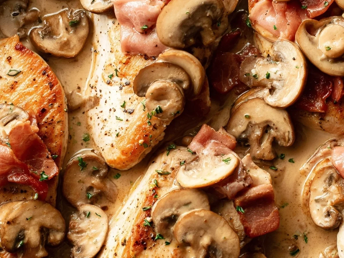 Chicken with Turkey Ham & Mushroom Sauce - Image 1