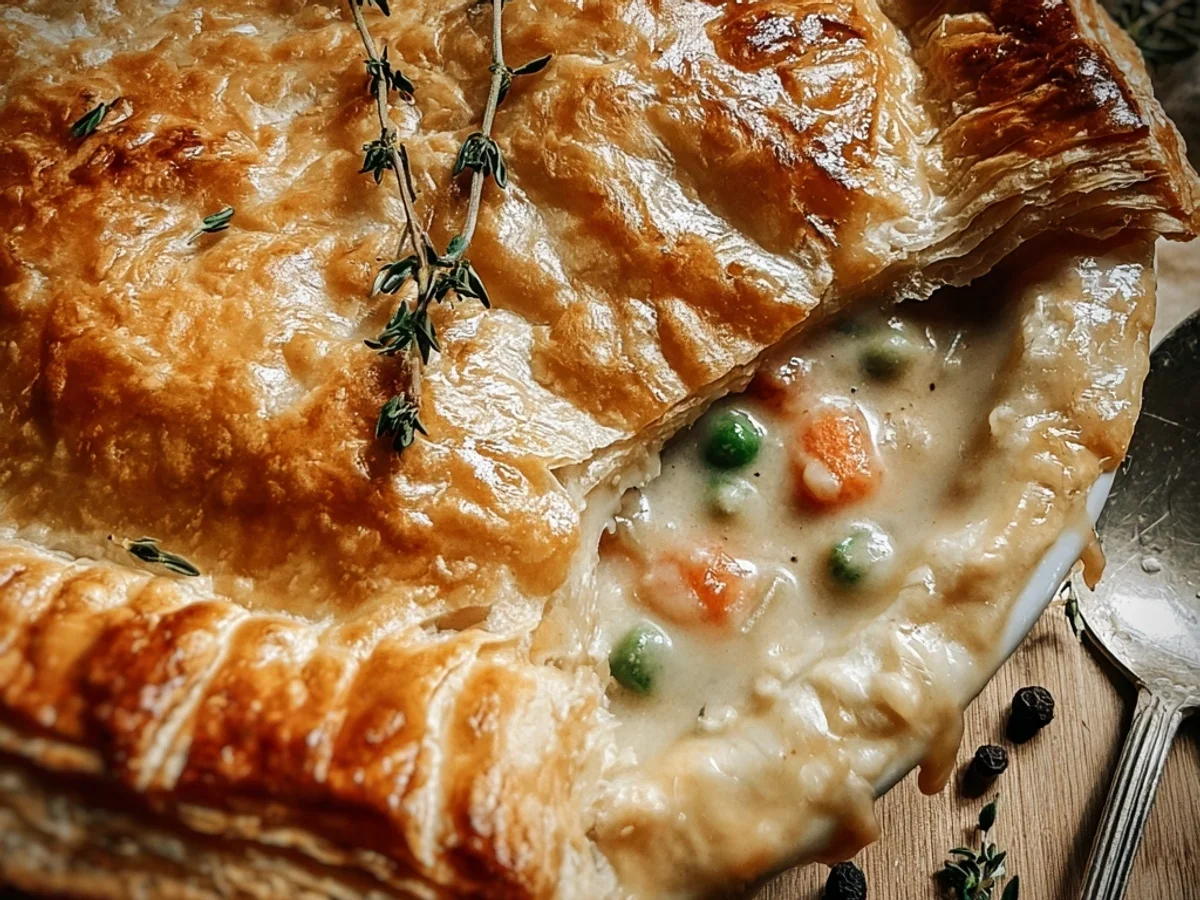Classic Chicken Pot Pie: Flaky Crust, Rich Filling - Image 1