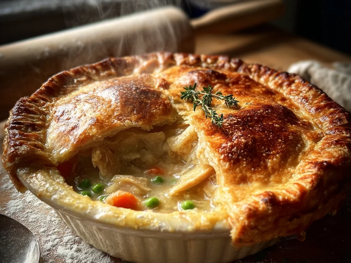 Classic Chicken Pot Pie Recipe: Flaky Crust, Hearty Filling - Image 1