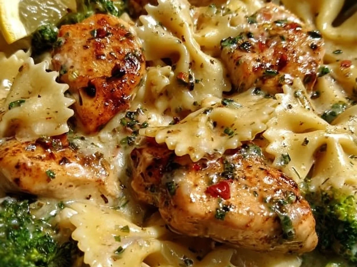 Cowboy Butter Lemon Bowtie Chicken & Broccoli Pasta - Image 1