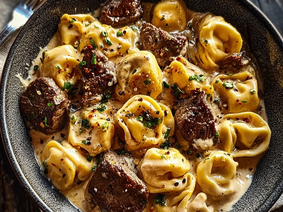 Cracked Garlic Steak Tortellini: Rich Creamhouse Sauce - Image 1
