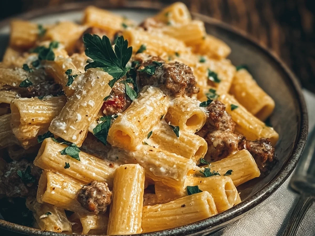 Creamy Beef Sausage Rigatoni: A Weeknight Hug - Image 1