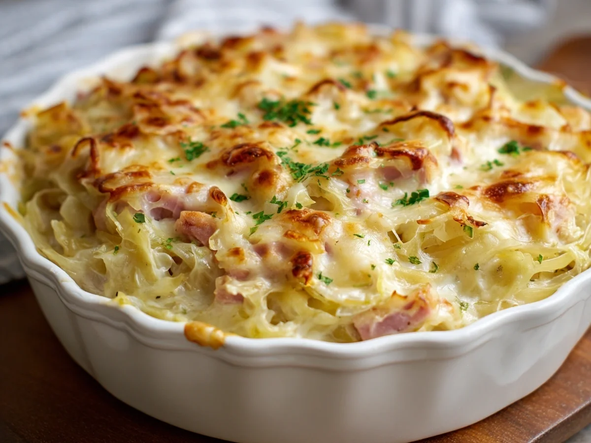 Creamy Cabbage Casserole with Savory Turkey Ham - Image 1