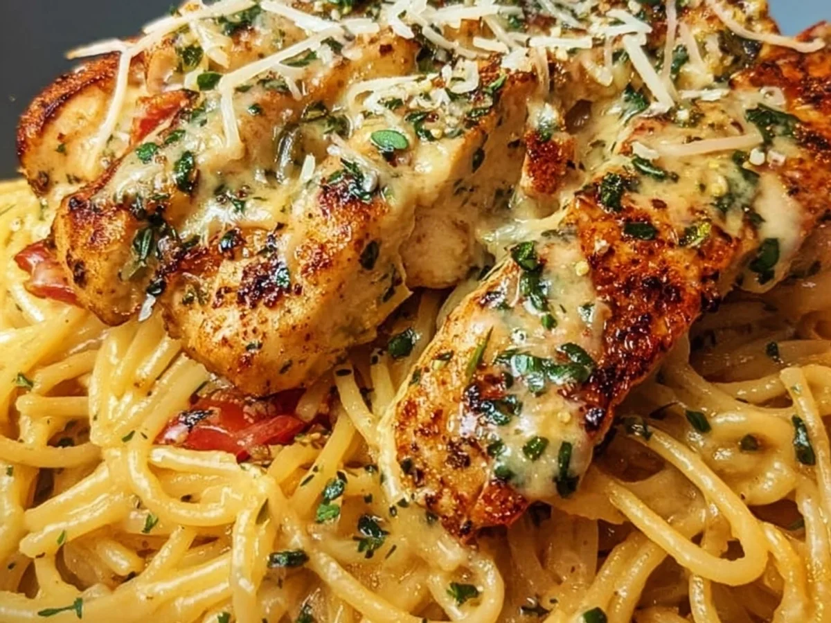 Creamy Cajun Chicken Spaghetti with Garlic Mozzarella - Image 2
