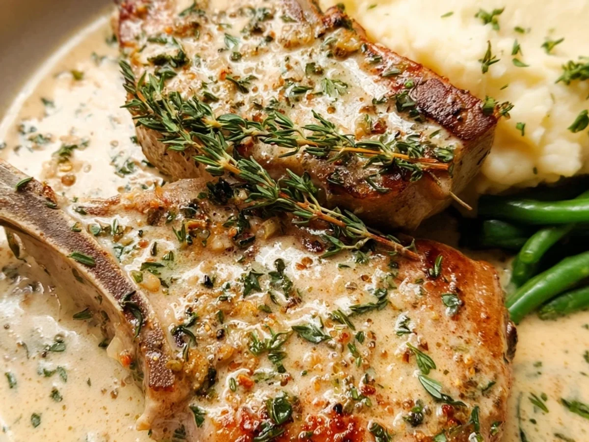 Creamy Chicken Broth Lamb Chops with Herbs - Image 1