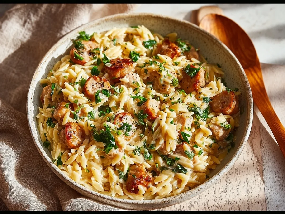 Creamy Chicken Sausage Orzo: Easy Skillet Dinner - Image 2