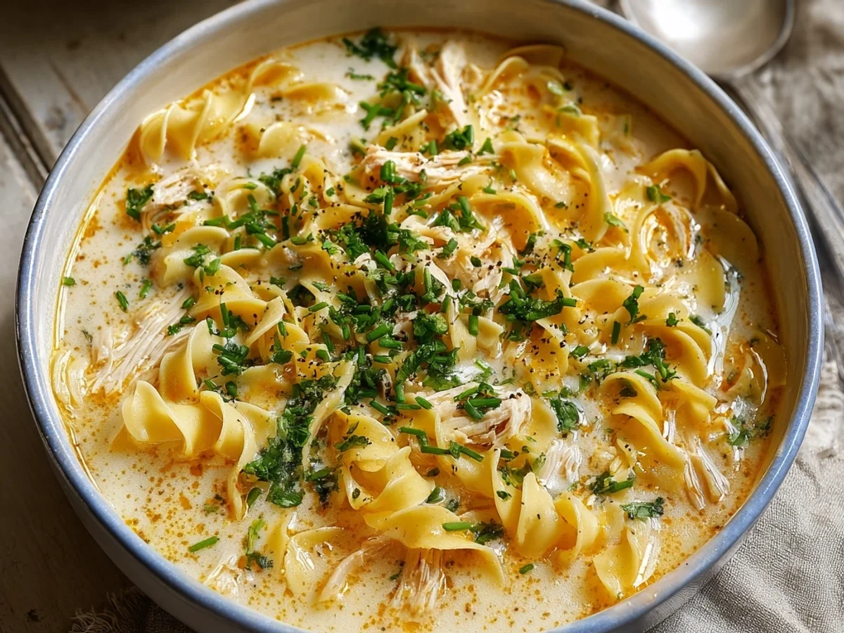 Creamy Crack Chicken Noodle Soup Recipe: A Comfort Bowl - Image 1