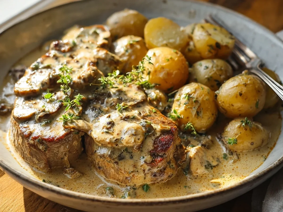 Creamy Garlic Lamb Chops: Easy Crockpot Dinner - Image 1