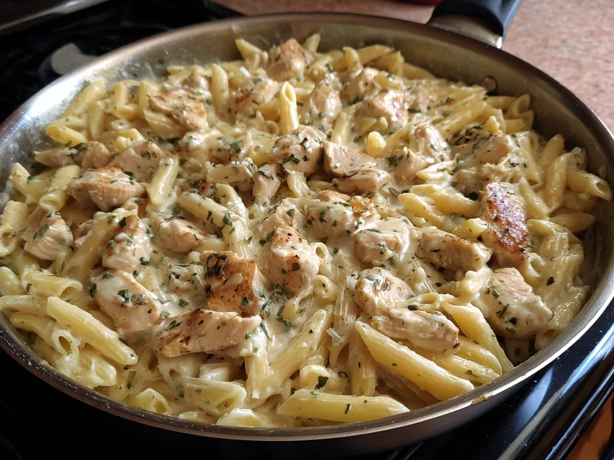Creamy High-Protein Garlic Parmesan Chicken Pasta - Image 1