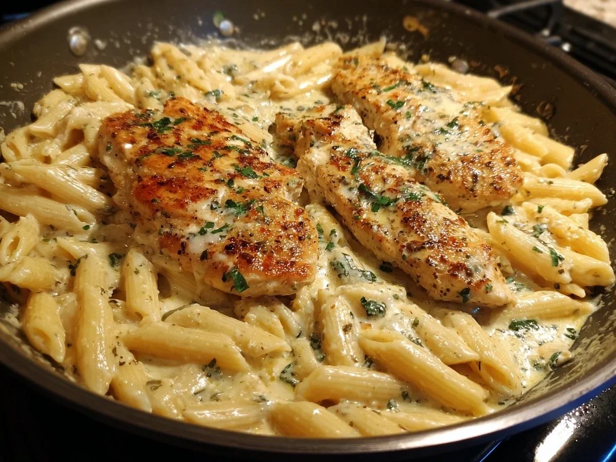 Creamy High-Protein Garlic Parmesan Chicken Pasta - Image 2