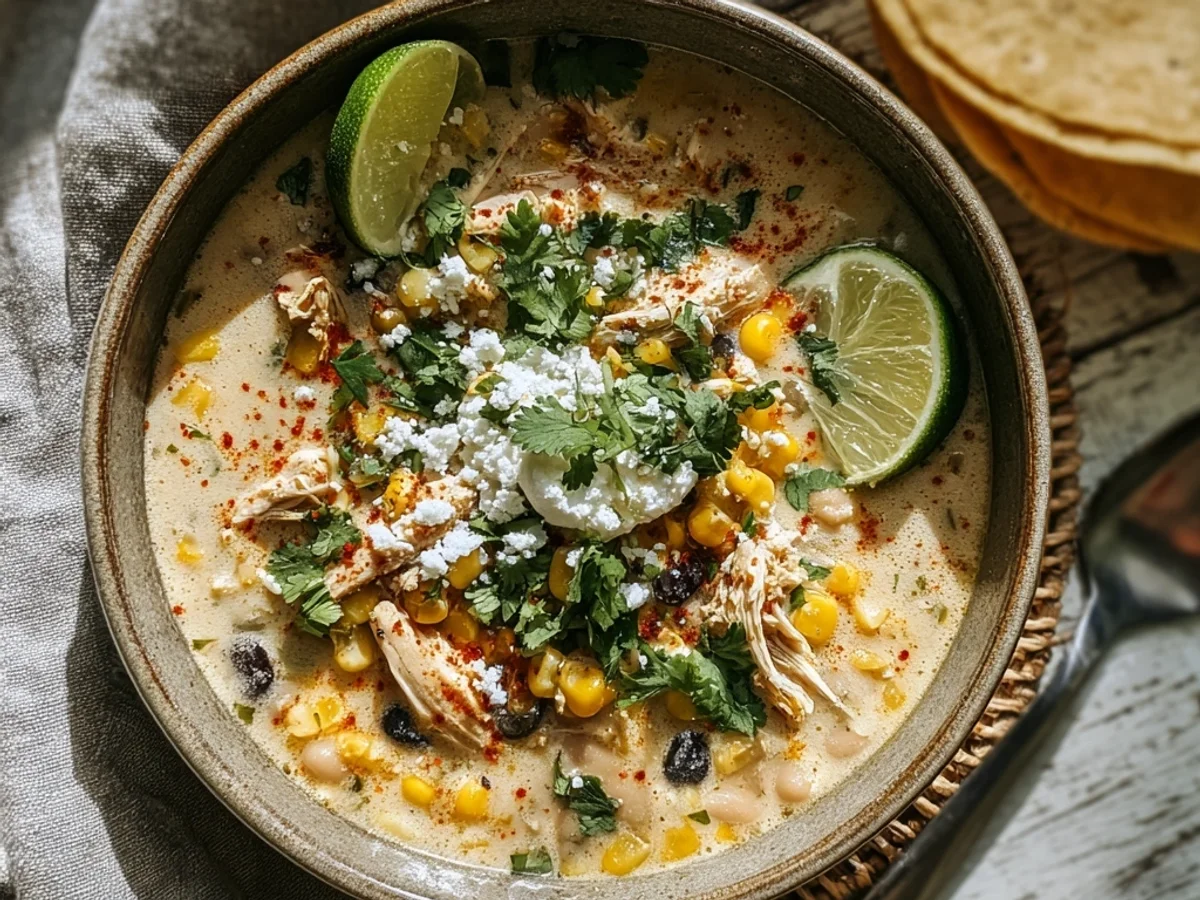 Creamy Mexican Street Corn White Chicken Chili - Image 1