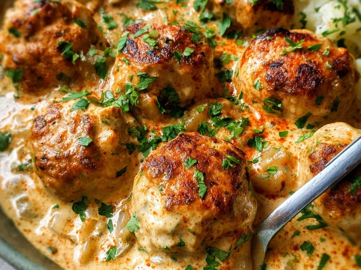 Creamy Paprika Chicken Meatballs - Image 2