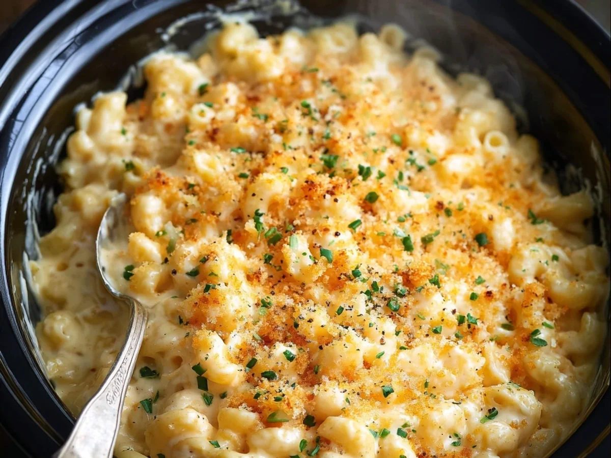 Creamy Slow Cooker Four Cheese Mac and Cheese - Image 1