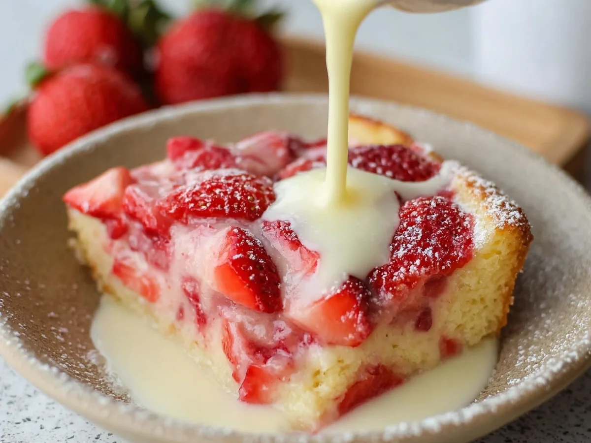 Creamy Strawberry Rhubarb Custard Dessert - Image 2