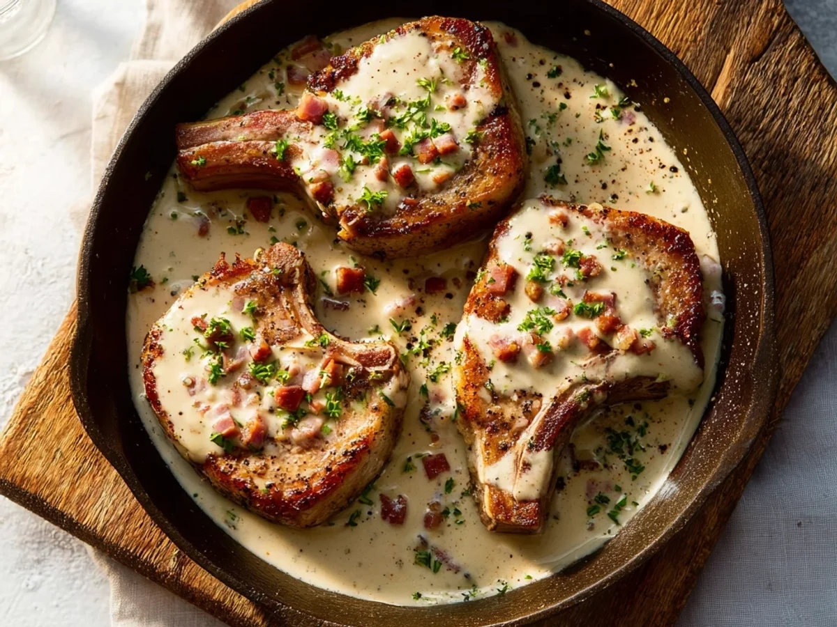 Creamy Turkey Ham Lamb Chops: A Hearty Dinner - Image 1