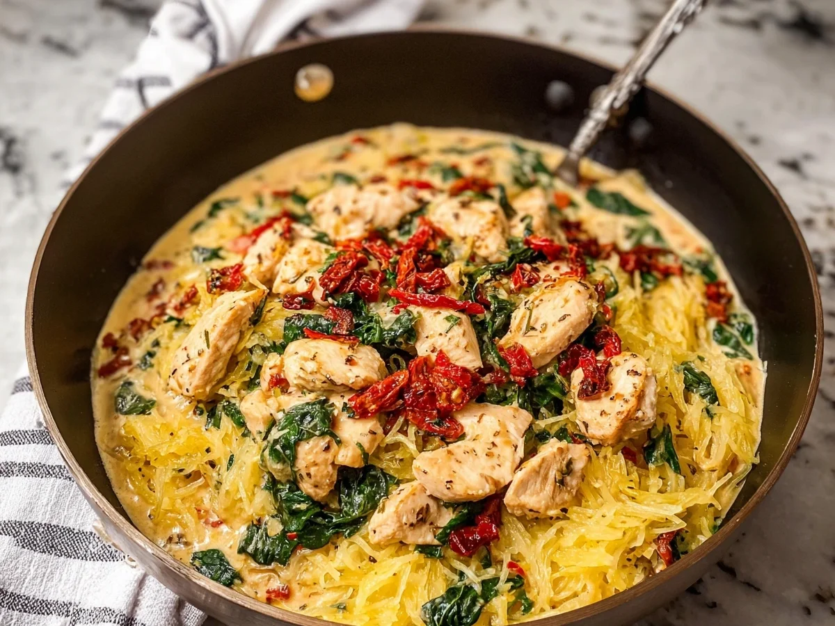 Creamy Tuscan Chicken Spaghetti Squash Dinner - Image 1