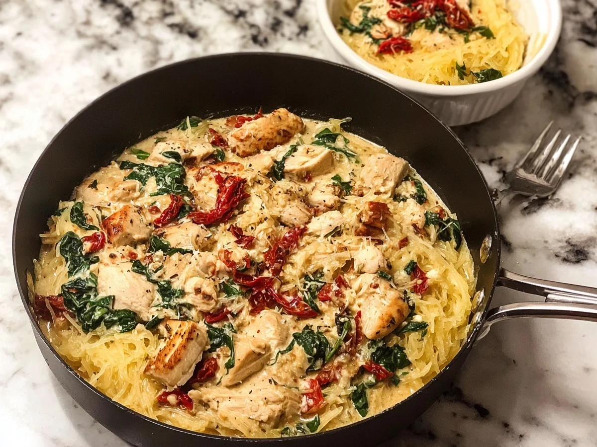 Creamy Tuscan Chicken Spaghetti Squash Dinner - Image 2