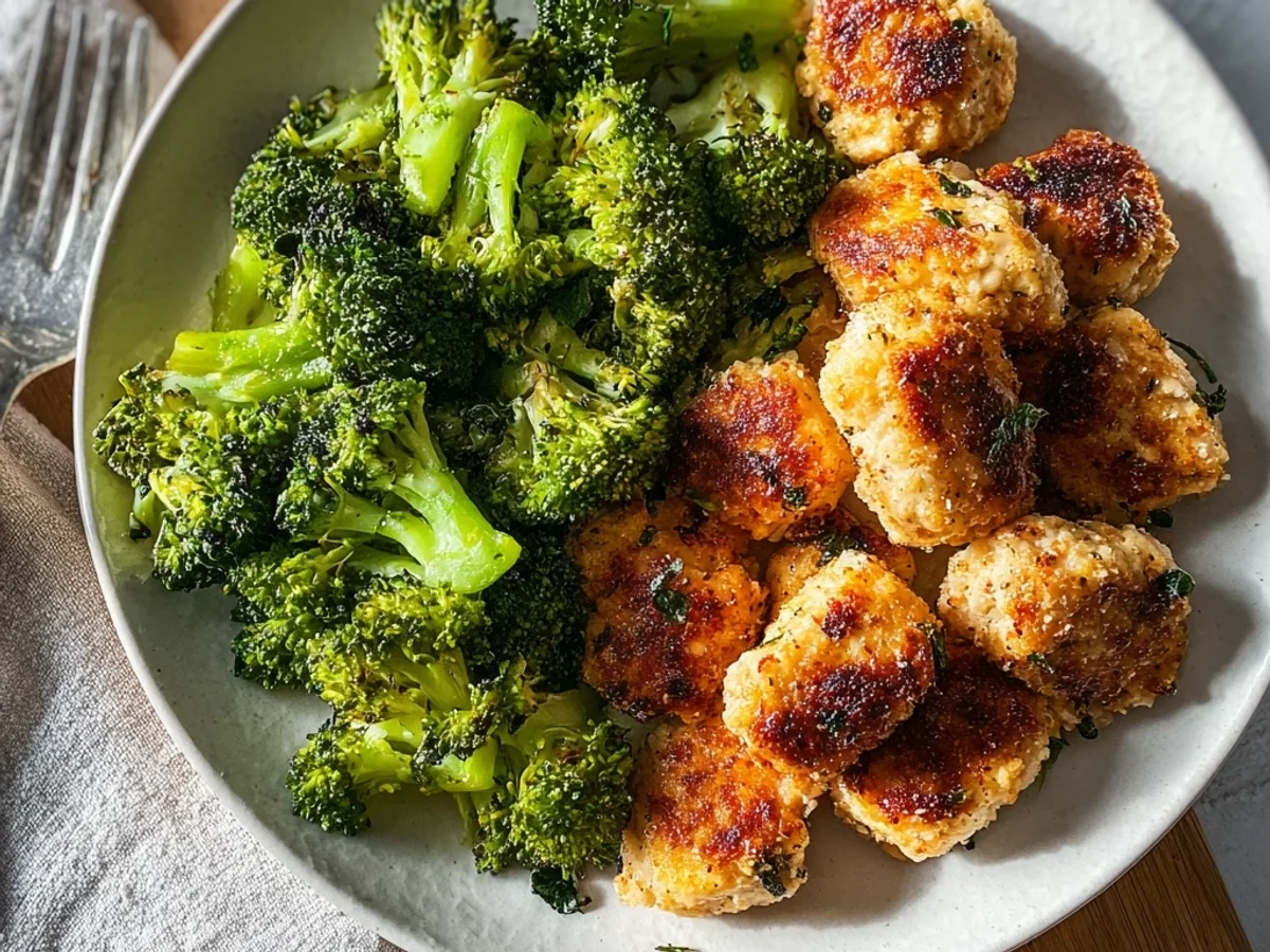 Crispy Air Fryer Chicken Bites & Tender Broccoli - Image 2