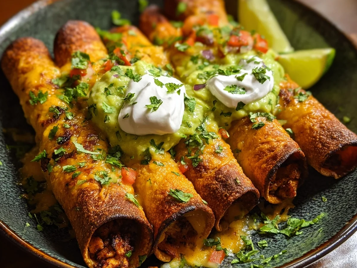 Crispy Baked Chicken Taquitos with Zesty Avocado Crema - Image 2