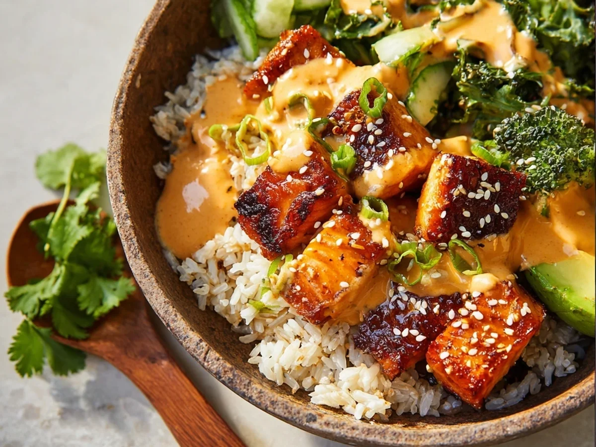 Crispy Bang Bang Salmon Bowls Recipe: A Weeknight Favorite - Image 1