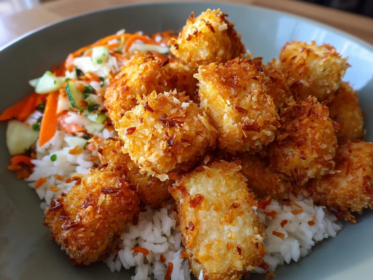 Crispy Coconut Tofu Bowl with Peanut Sauce - Image 2
