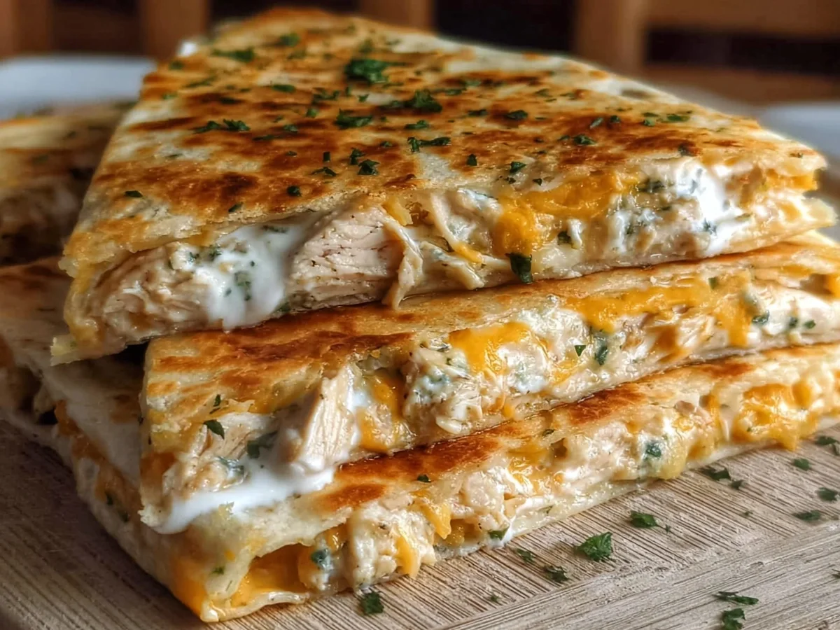 Crispy Low-Carb Chicken Ranch Quesadilla - Image 1