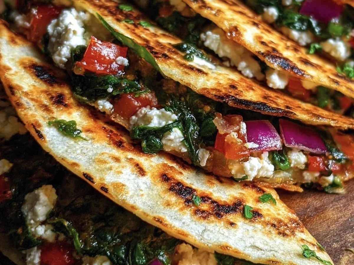 Crispy Mediterranean Quesadillas with Spinach & Feta - Image 1