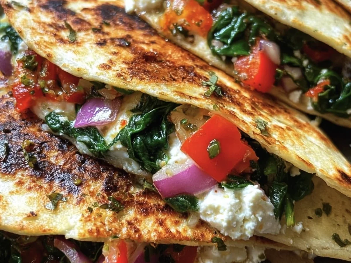 Crispy Mediterranean Quesadillas with Spinach & Feta - Image 2
