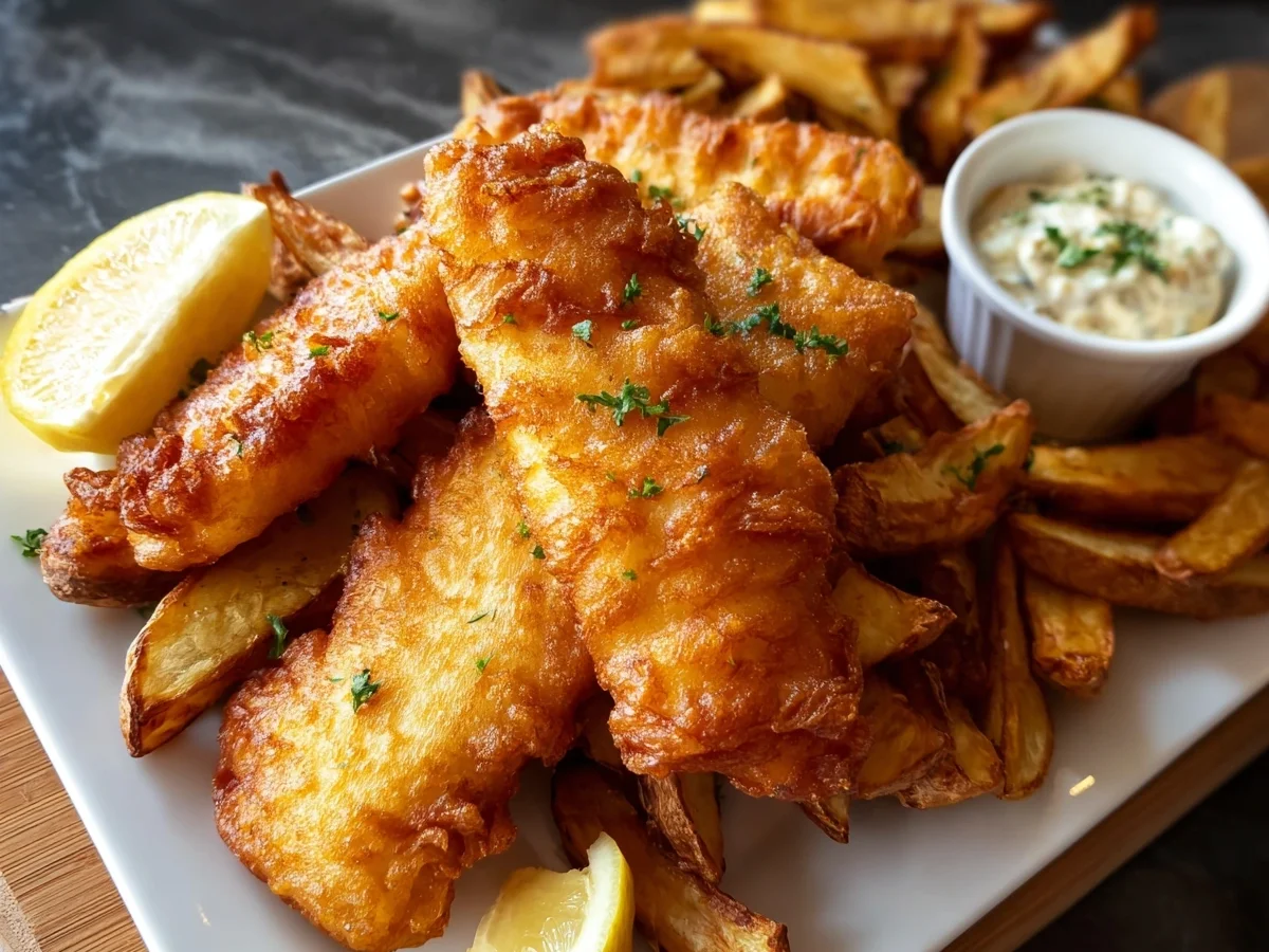 Crispy Non-Alcoholic Beer Battered Fish & Chips - Image 1
