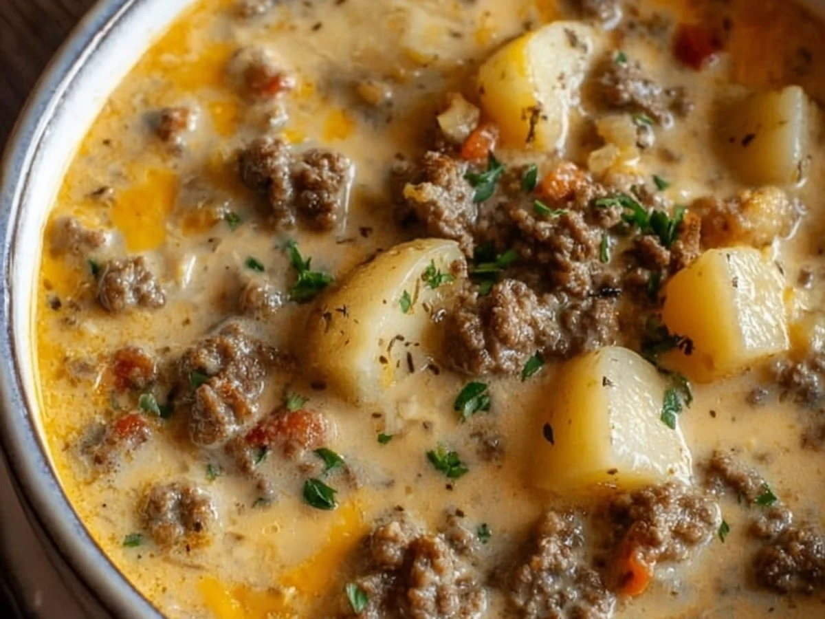 Crockpot Creamy Potato Hamburger Soup: Easy Weeknight Meal - Image 2