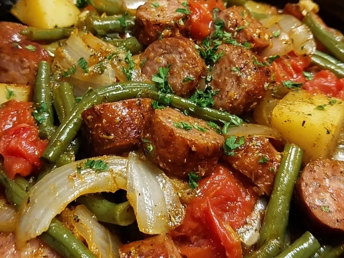 Crockpot Turkey Sausage & Green Beans: A Flavorful Delight! - Image 1