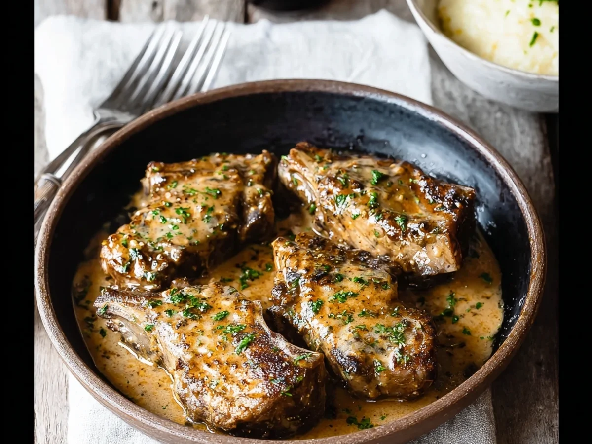 Delicious Smothered Lamb Chops Recipe: Hearty Comfort - Image 1