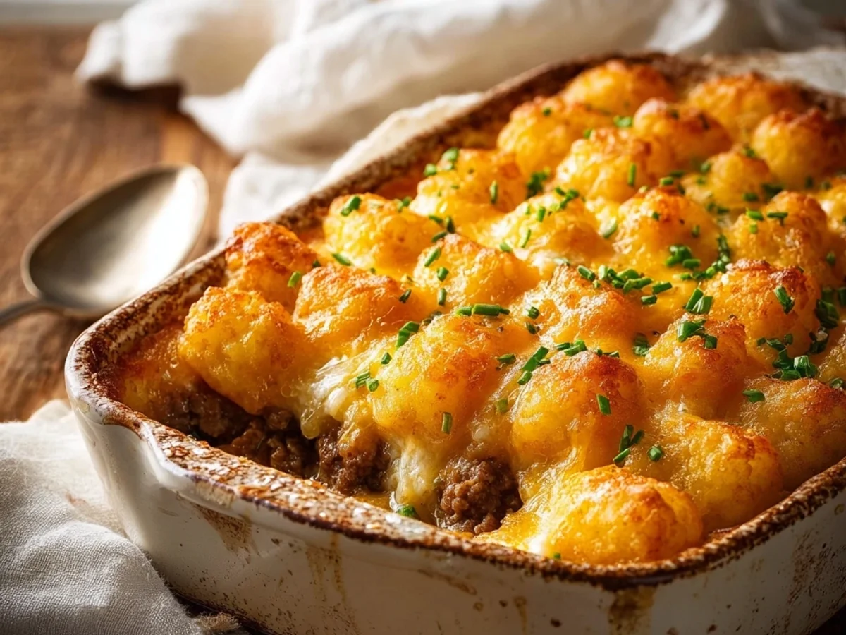 Easy Beef Tater Tot Casserole Bake - Image 2