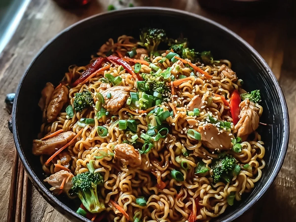 Easy Chicken Ramen Stir Fry: Speedy Dinner - Image 1
