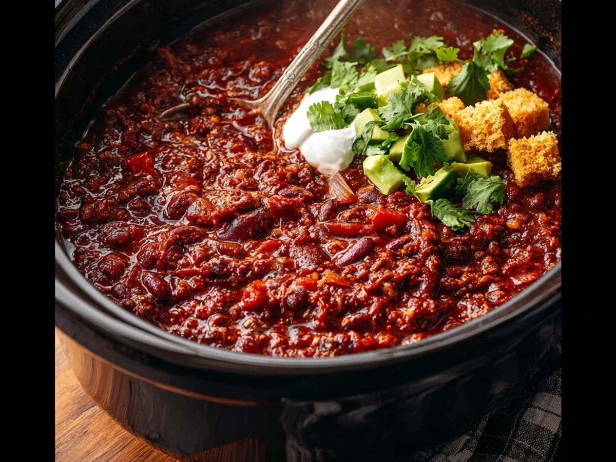 Easy Crockpot Chili Recipe: Hearty Weeknight Meal - Image 1