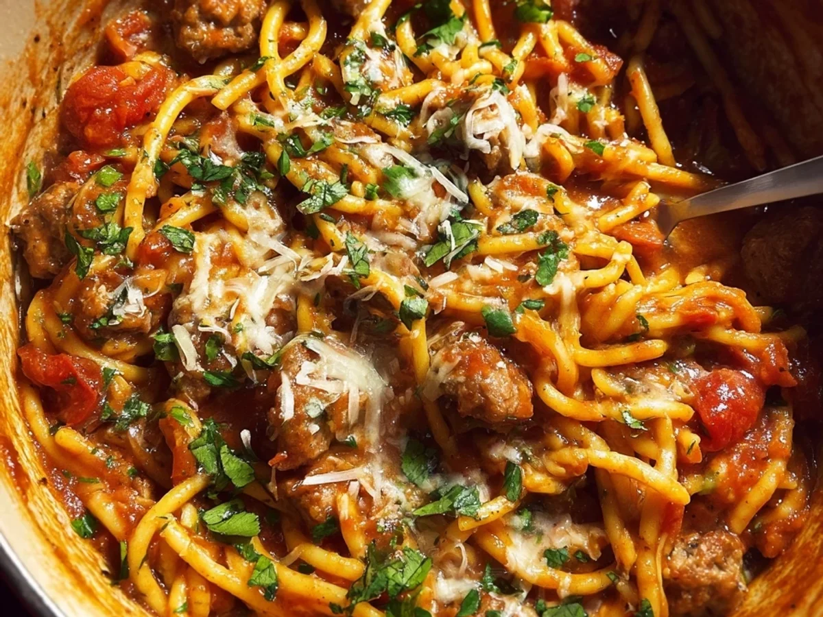 Easy One Pot Beef Sausage Pasta Dinner - Image 1