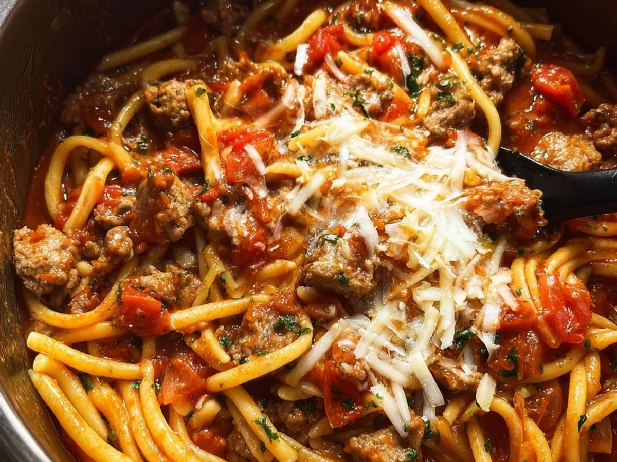 Easy One Pot Beef Sausage Pasta Dinner - Image 2