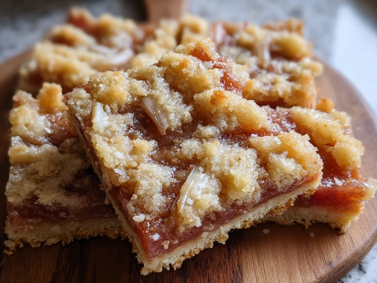 Easy Rhubarb Bars with Buttery Shortbread Crust - Image 1